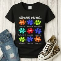 God Says I Am Autism Awareness Retro Be Kind Women's T-Shirt thumb 3