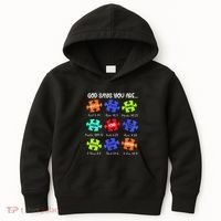 God Says I Am Autism Awareness Retro Be Kind Kids Hoodie thumb 0
