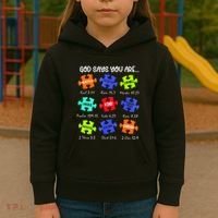 God Says I Am Autism Awareness Retro Be Kind Kids Hoodie thumb 3