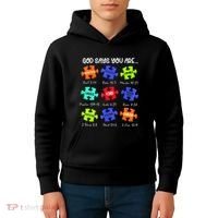God Says I Am Autism Awareness Retro Be Kind Kids Hoodie thumb 4