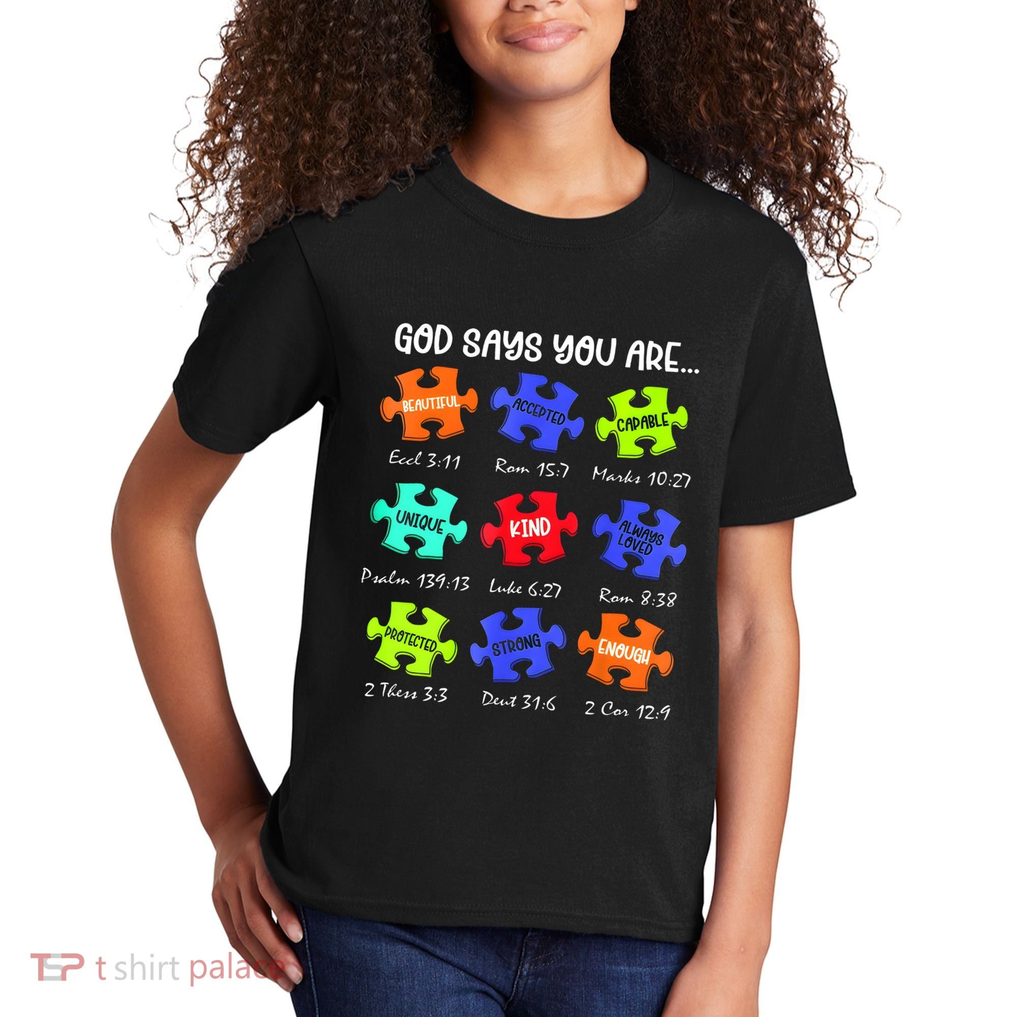 God Says I Am Autism Awareness Retro Be Kind Kids T-Shirt