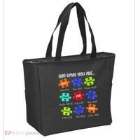 God Says I Am Autism Awareness Retro Be Kind Tote Bag thumb 2