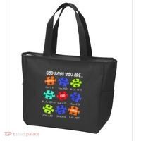God Says I Am Autism Awareness Retro Be Kind Tote Bag thumb 3
