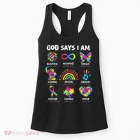 God Says I Am Autism Christian Girl Autism Awareness Women's Tank Top thumb 0