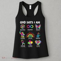 God Says I Am Autism Christian Girl Autism Awareness Women's Tank Top thumb 3