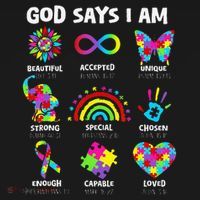 God Says I Am Autism Christian Girl Autism Awareness Women's Tank Top thumb 5