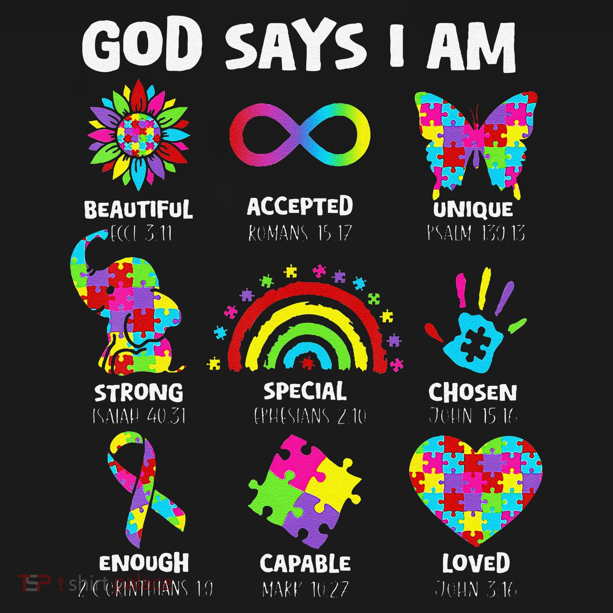 God Says I Am Autism Christian Girl Autism Awareness Women's Tank Top