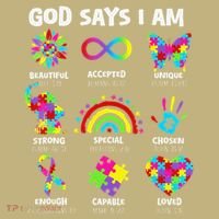 God Says I Am Autism Christian Girl Autism Awareness Hoodie thumb 2