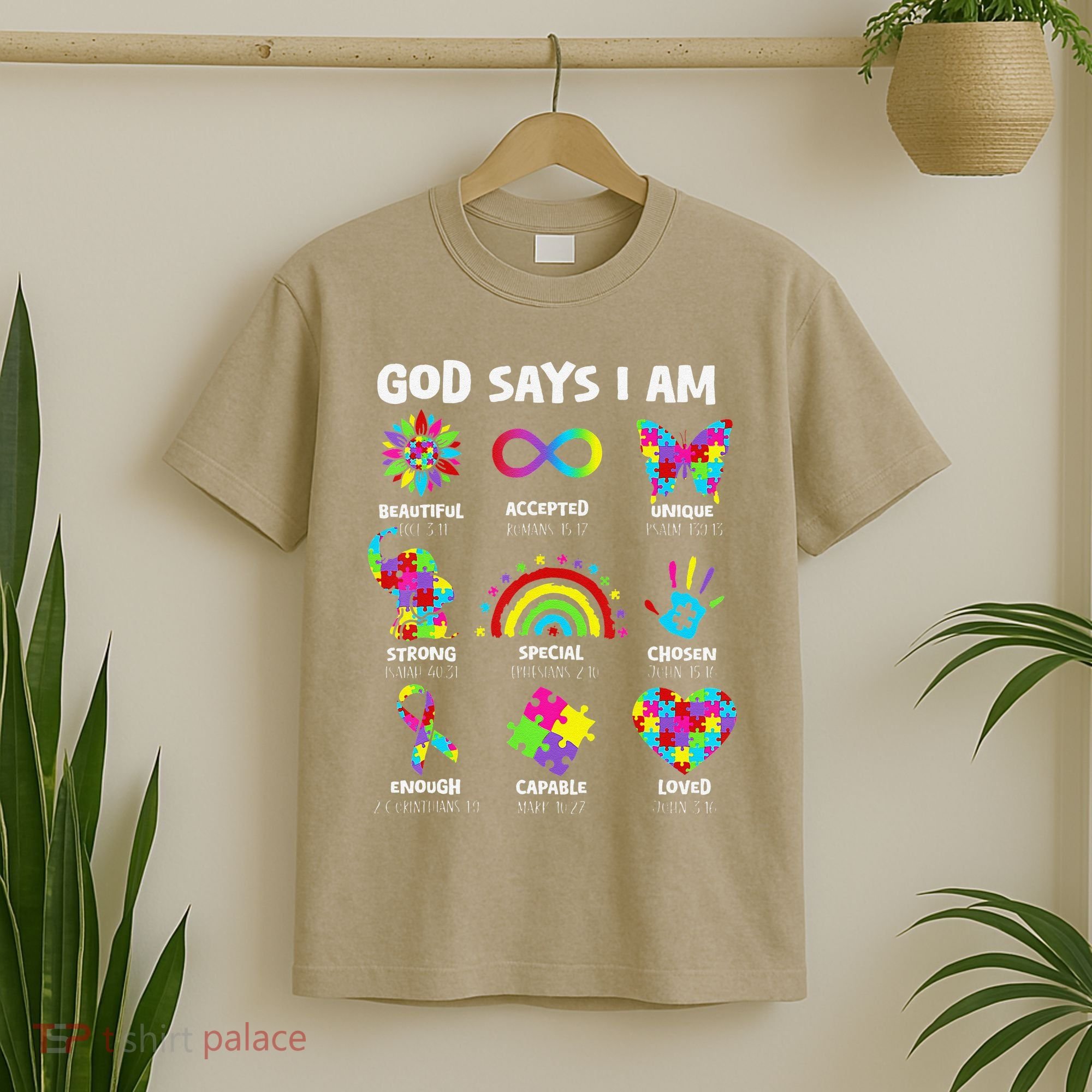 God Says I Am Autism Christian Girl Autism Awareness T-Shirt