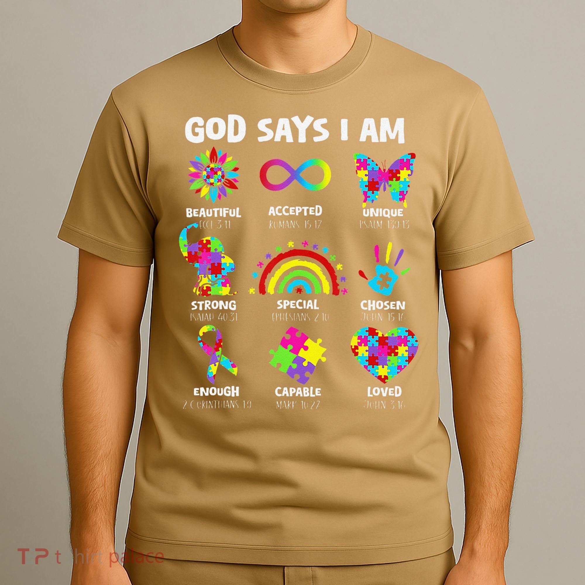 God Says I Am Autism Christian Girl Autism Awareness T-Shirt
