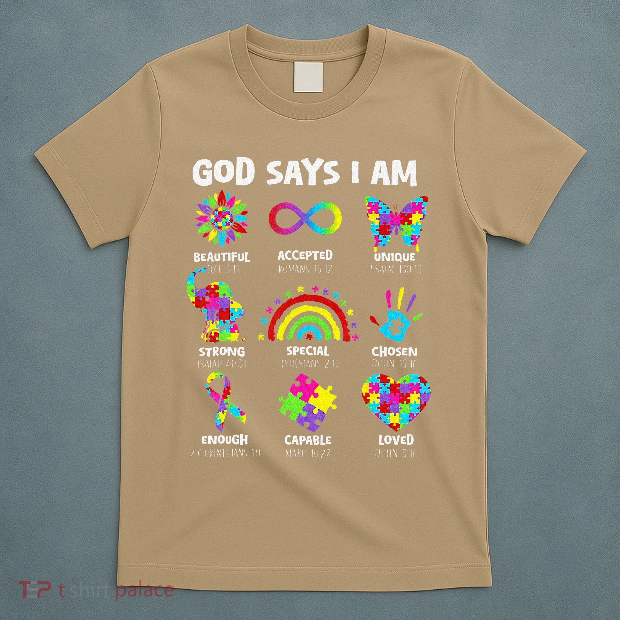 God Says I Am Autism Christian Girl Autism Awareness T-Shirt