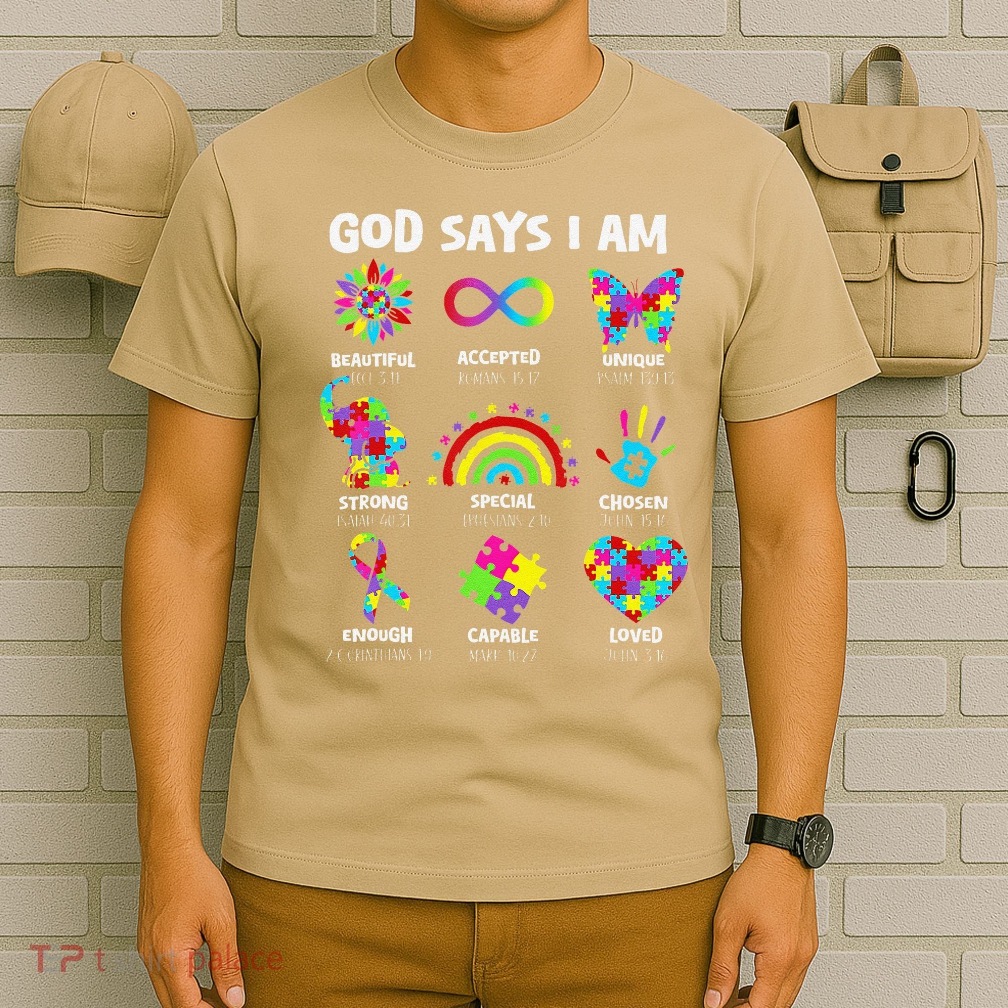 God Says I Am Autism Christian Girl Autism Awareness T-Shirt