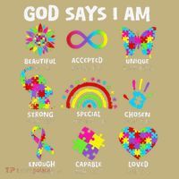 God Says I Am Autism Christian Girl Autism Awareness T-Shirt thumb 7