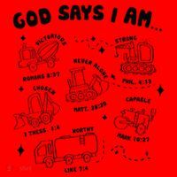 God Says I Am Truck Construction Christian Bible Verse Santa Hat thumb 1