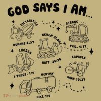 God Says I Am Truck Construction Christian Bible Verse Polo thumb 2