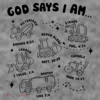 God Says I Am Truck Construction Christian Bible Verse Toddler Hoodie thumb 2