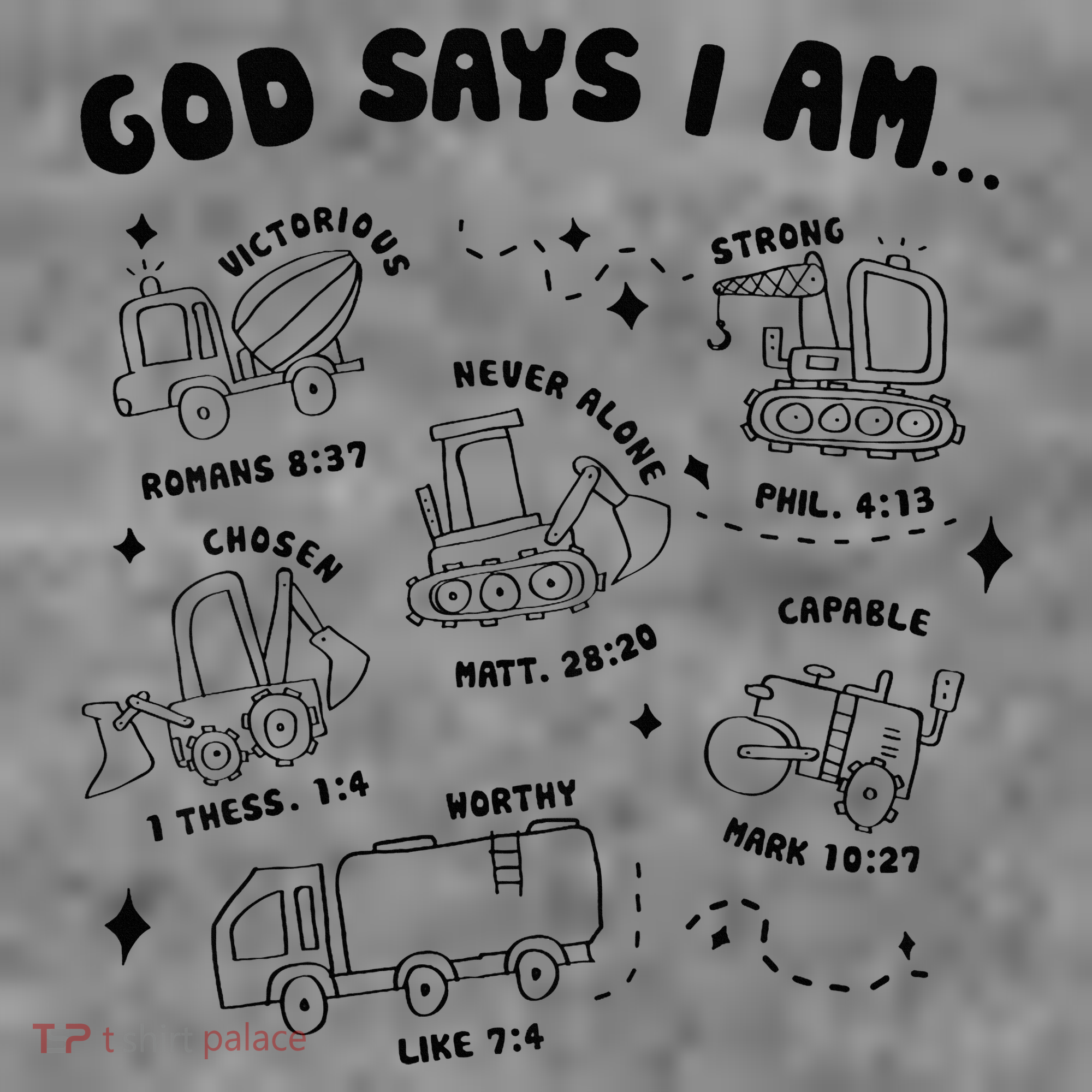God Says I Am Truck Construction Christian Bible Verse Toddler Hoodie