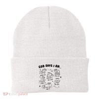 God Says I Am Truck Construction Christian Bible Verse Beanie thumb 0