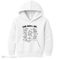 God Says I Am Truck Construction Christian Bible Verse Kids Hoodie thumb 0