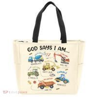 God Says I Am Construction Bible Verse Truck Tote Bag thumb 0