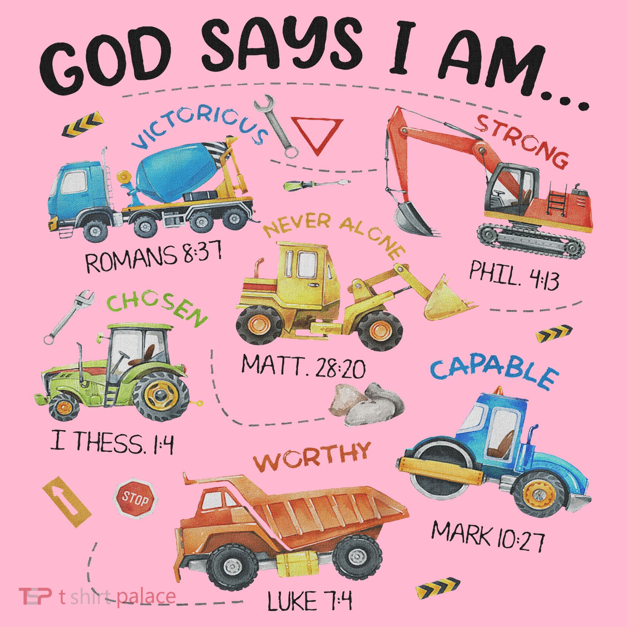 God Says I Am Construction Bible Verse Truck Coaster