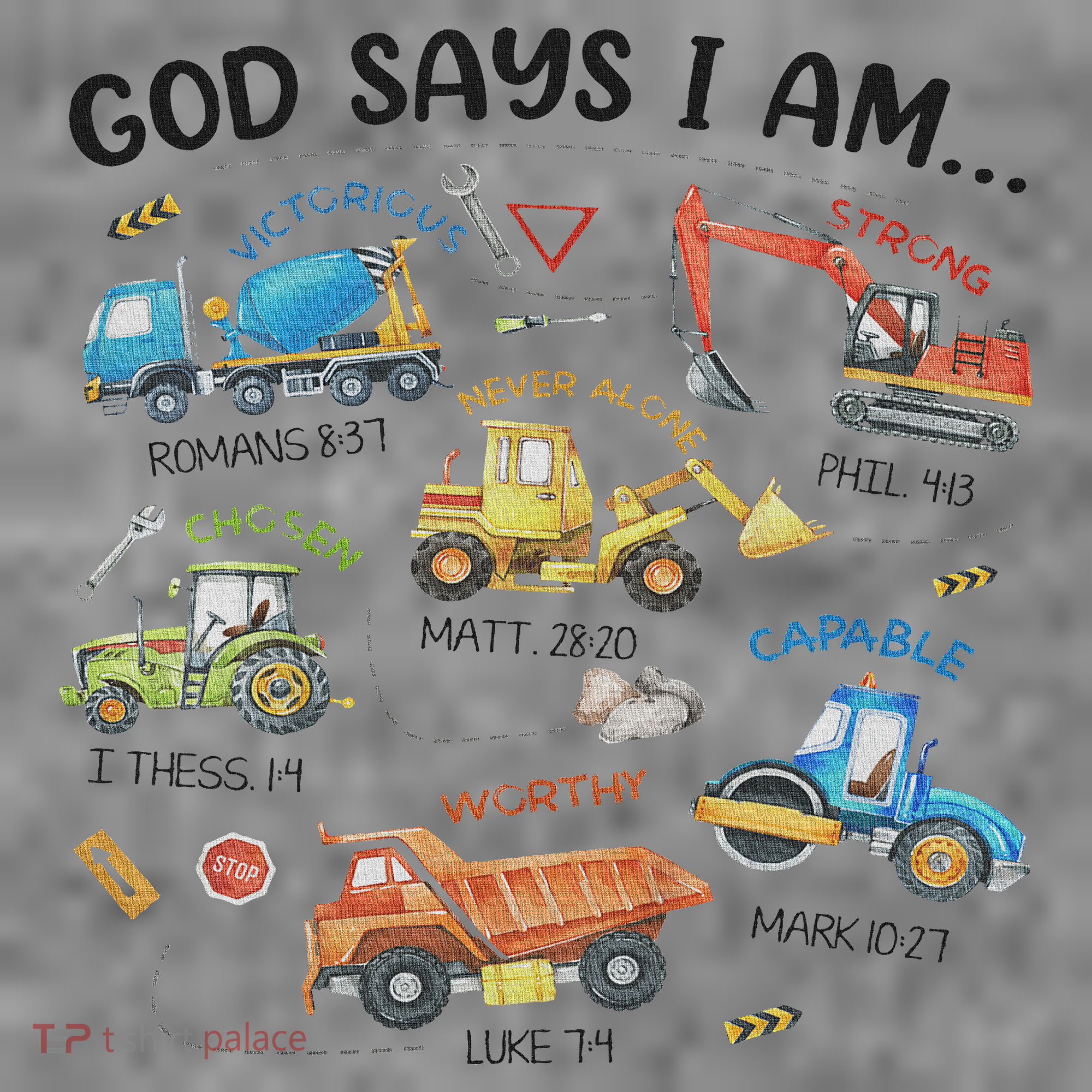 God Says I Am Construction Bible Verse Truck Toddler Hoodie