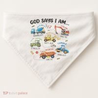 God Says I Am Construction Bible Verse Truck USA-Made Doggie Bandana thumb 0