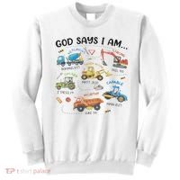 God Says I Am Construction Bible Verse Truck Sweatshirt thumb 0