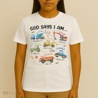God Says I Am Construction Bible Verse Truck T-Shirt thumb 4