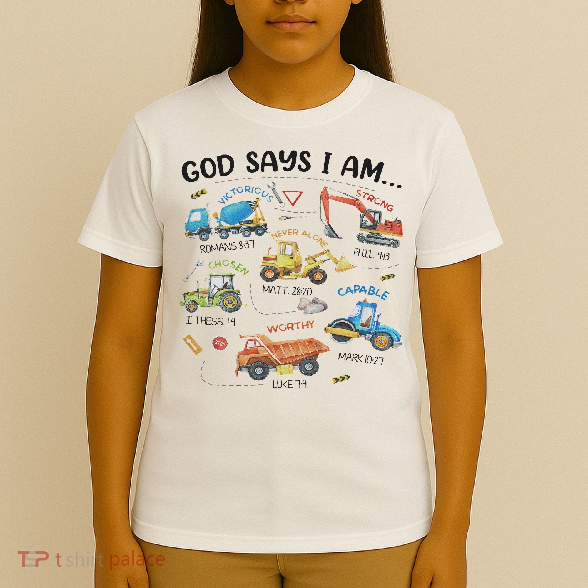 God Says I Am Construction Bible Verse Truck T-Shirt