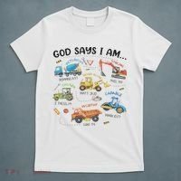 God Says I Am Construction Bible Verse Truck T-Shirt thumb 5