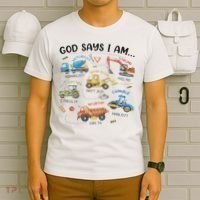 God Says I Am Construction Bible Verse Truck T-Shirt thumb 6
