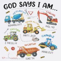 God Says I Am Construction Bible Verse Truck T-Shirt thumb 7