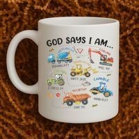 God Says I Am Construction Bible Verse Truck Coffee Mug thumb 2