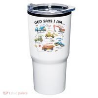 God Says I Am Construction Bible Verse Truck Tumbler thumb 0