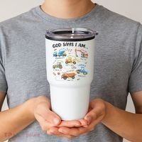 God Says I Am Construction Bible Verse Truck Tumbler thumb 2