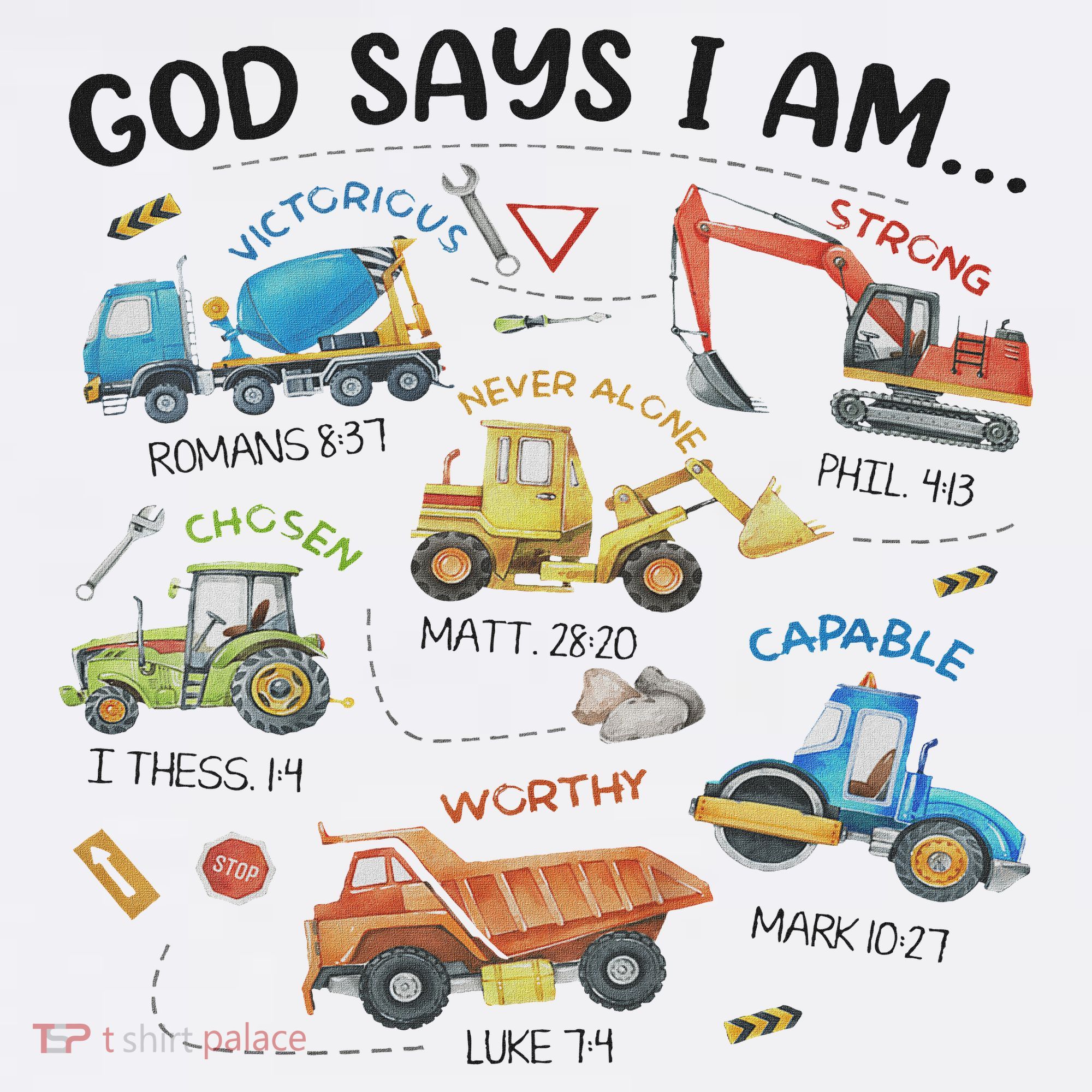 God Says I Am Construction Bible Verse Truck Mousepad