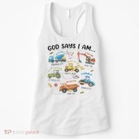 God Says I Am Construction Bible Verse Truck Women's Tank Top thumb 0