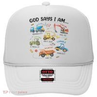 God Says I Am Construction Bible Verse Truck Hat thumb 0