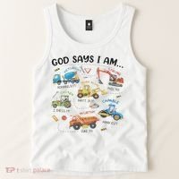 God Says I Am Construction Bible Verse Truck Tank Top thumb 2
