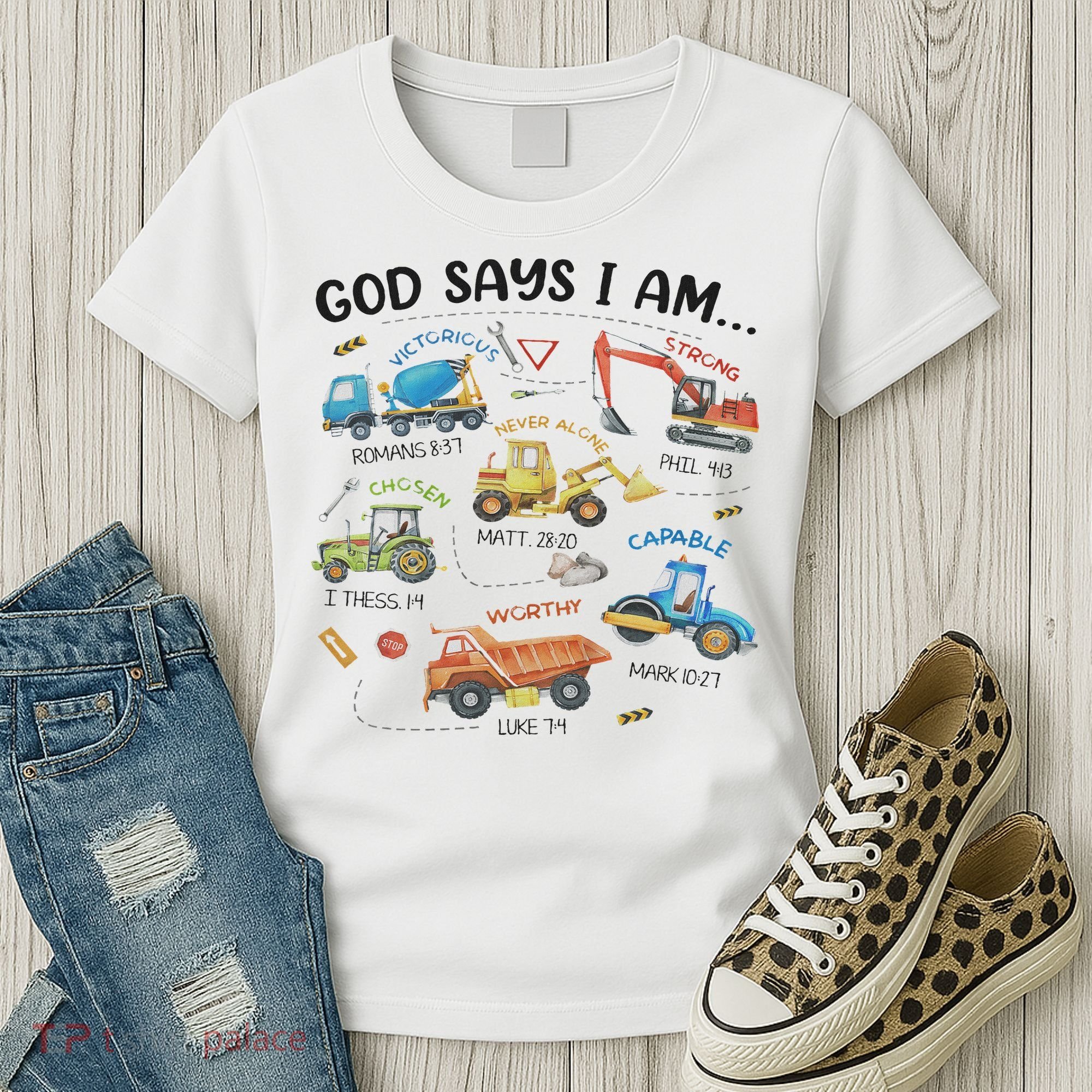 God Says I Am Construction Bible Verse Truck Women's T-Shirt