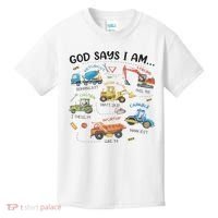 God Says I Am Construction Bible Verse Truck Kids T-Shirt thumb 0