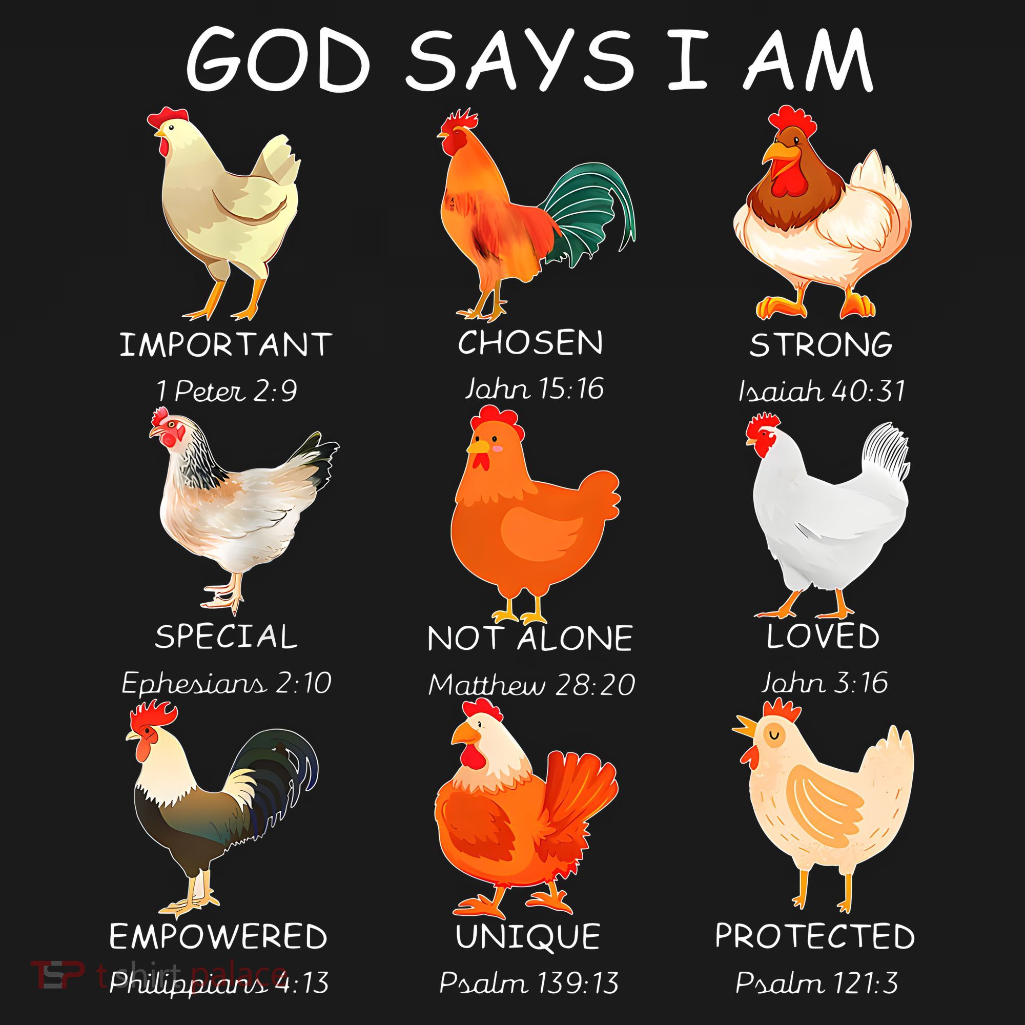 God Says I Am Bible Verse Christian Farm Chickens Religious Hoodie