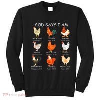 God Says I Am Bible Verse Christian Farm Chickens Religious Sweatshirt thumb 0