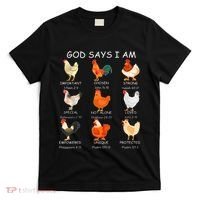 God Says I Am Bible Verse Christian Farm Chickens Religious T-Shirt thumb 0