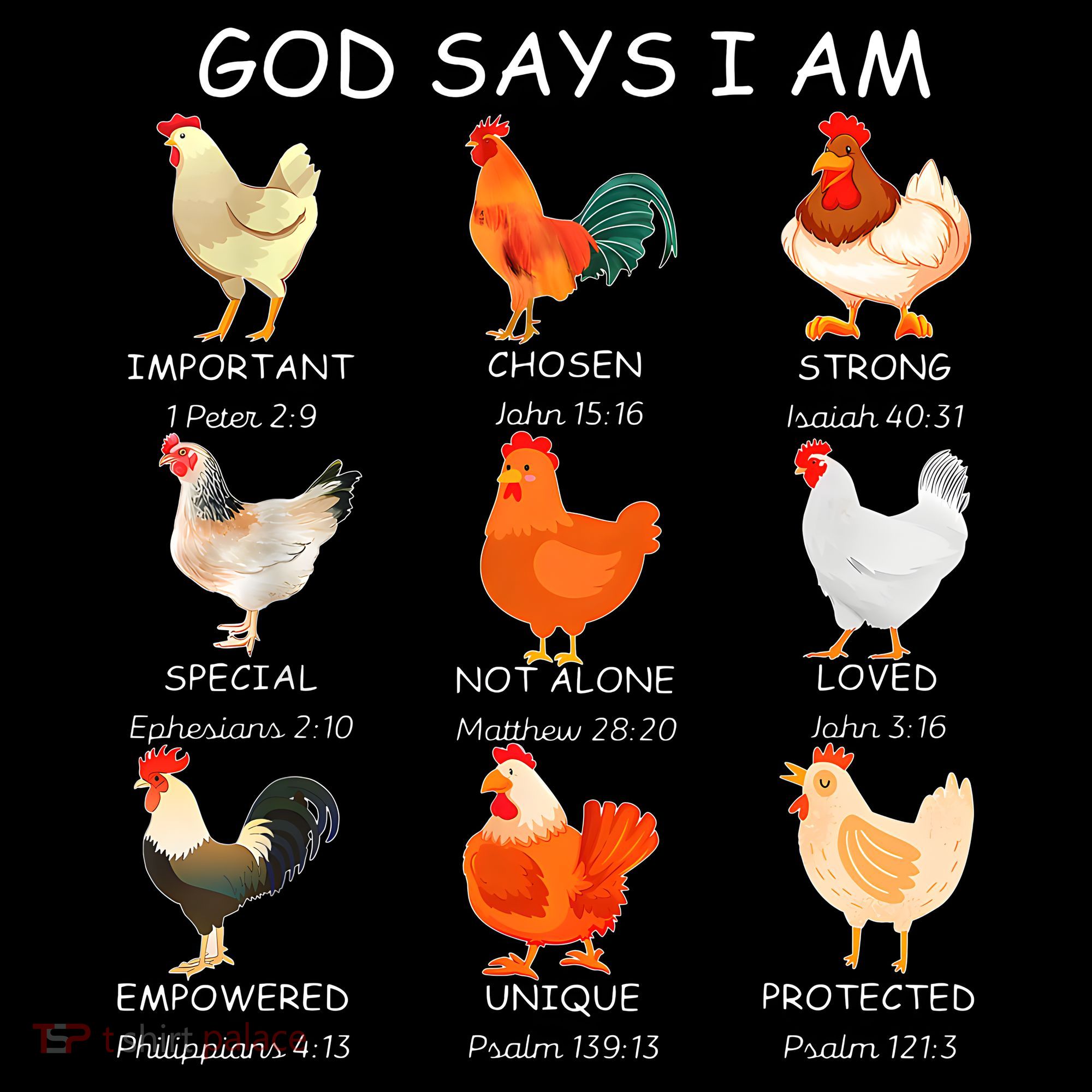 God Says I Am Bible Verse Christian Farm Chickens Religious Coffee Mug