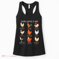 God Says I Am Bible Verse Christian Farm Chickens Religious Women's Tank Top thumb 0