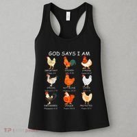God Says I Am Bible Verse Christian Farm Chickens Religious Women's Tank Top thumb 3
