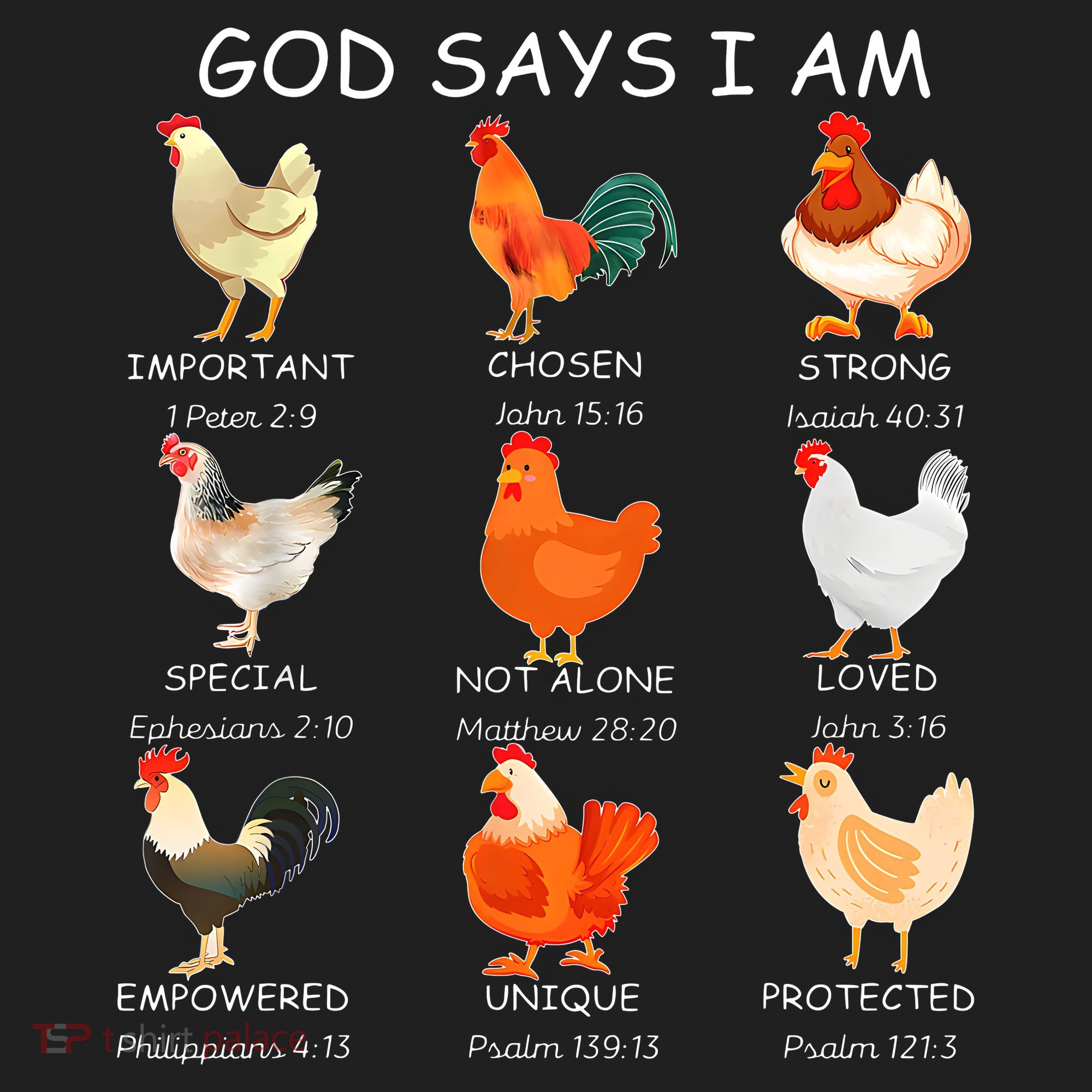 God Says I Am Bible Verse Christian Farm Chickens Religious Hat
