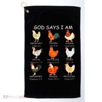 God Says I Am Bible Verse Christian Farm Chickens Religious Golf Towel thumb 0